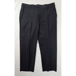 Awearness Kenneth Cole Dress Pants Men 36 Black‎ Excellent Wool Blend Flat Front